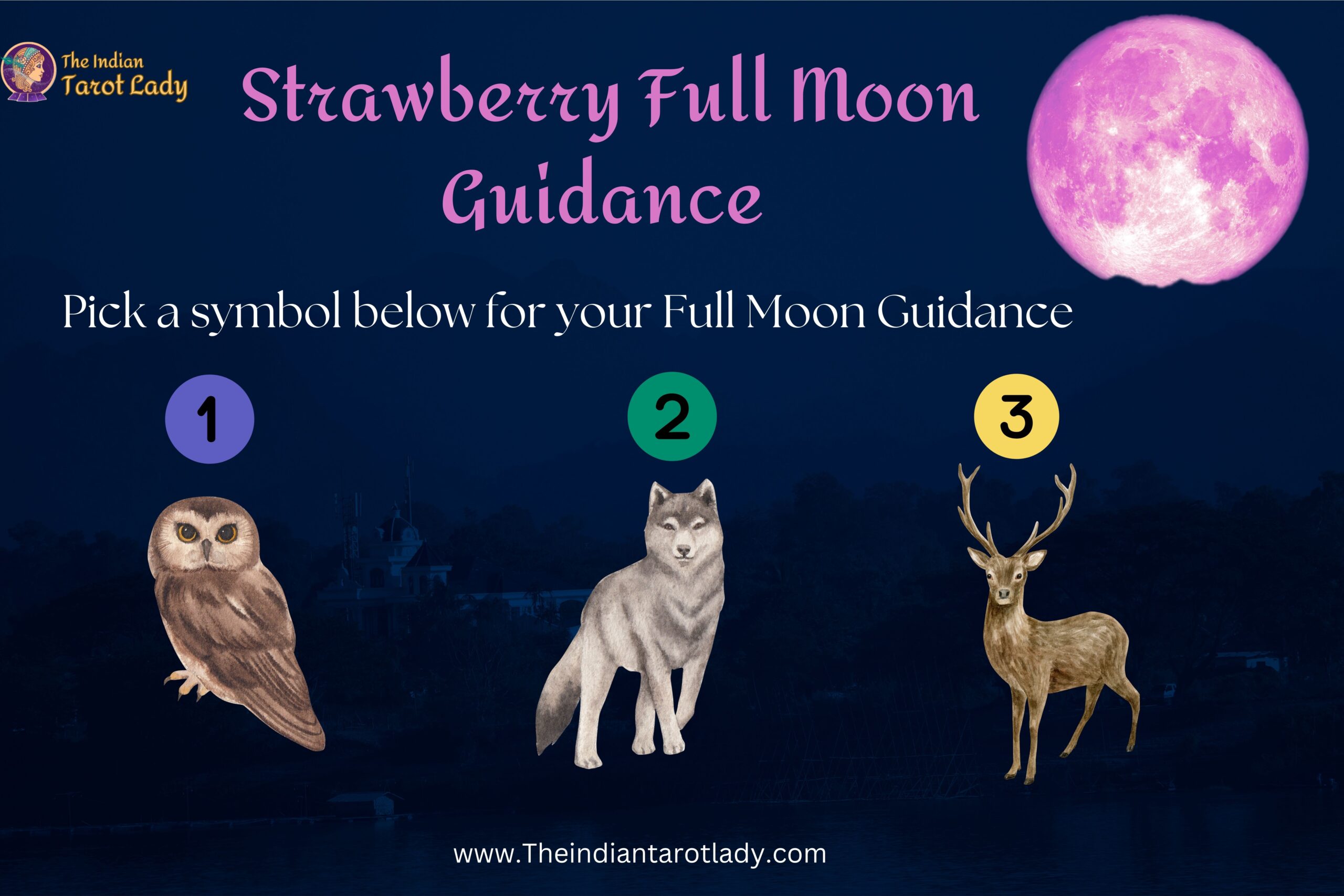Strawberry Full Moon - The Indian Tarot Lady